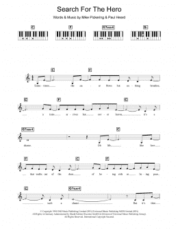 page one of Search For The Hero (Piano Chords/Lyrics)