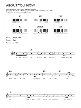 page one of About You Now (Piano Chords/Lyrics)