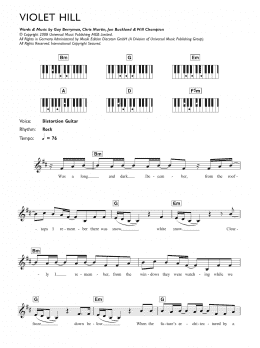 page one of Violet Hill (Piano Chords/Lyrics)