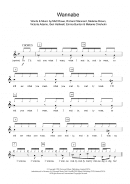 page one of Wannabe (Piano Chords/Lyrics)
