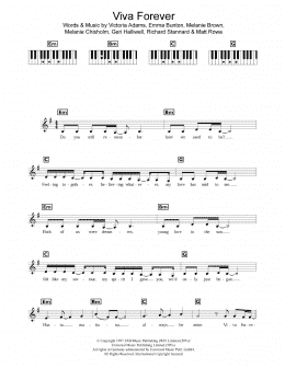 page one of Viva Forever (Piano Chords/Lyrics)