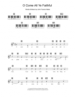 page one of O Come All Ye Faithful (Piano Chords/Lyrics)