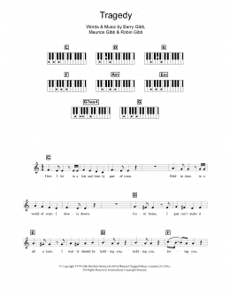 page one of Tragedy (Piano Chords/Lyrics)