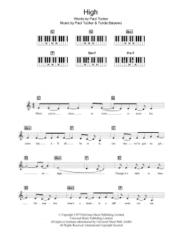 page one of High (Piano Chords/Lyrics)