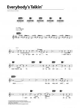 page one of Everybody's Talkin' (Piano Chords/Lyrics)