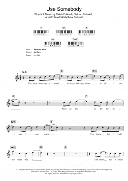 page one of Use Somebody (Piano Chords/Lyrics)