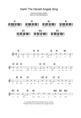 page one of Hark! The Herald Angels Sing (Piano Chords/Lyrics)