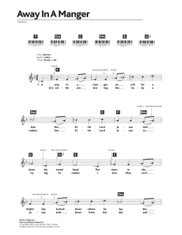 page one of Away In A Manger (Piano Chords/Lyrics)