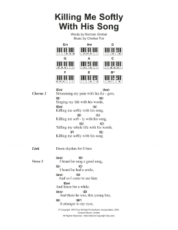 page one of Killing Me Softly (Piano Chords/Lyrics)