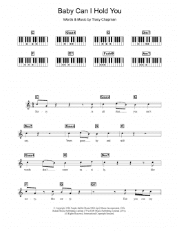 page one of Baby Can I Hold You (Piano Chords/Lyrics)