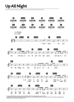page one of Up All Night (Piano Chords/Lyrics)