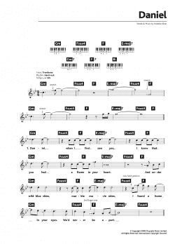 page one of Daniel (Piano Chords/Lyrics)