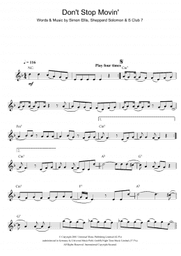 page one of Don't Stop Movin' (Clarinet Solo)