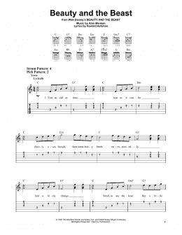 page one of Beauty And The Beast (Easy Guitar Tab)