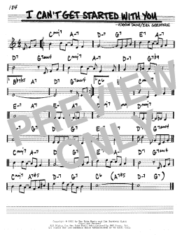 page one of I Can't Get Started With You (Real Book – Melody & Chords – C Instruments)