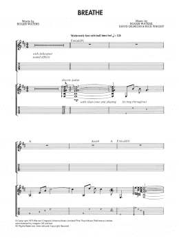 page one of Breathe (In The Air) (Guitar Tab)
