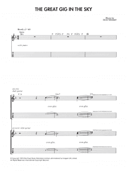 page one of The Great Gig In The Sky (Guitar Tab)