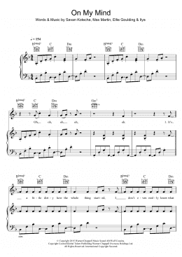page one of On My Mind (Piano, Vocal & Guitar Chords)