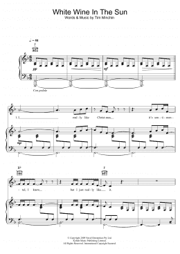 page one of White Wine In The Sun (Piano, Vocal & Guitar Chords)