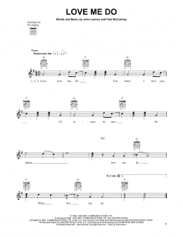 page one of Love Me Do (Easy Guitar)