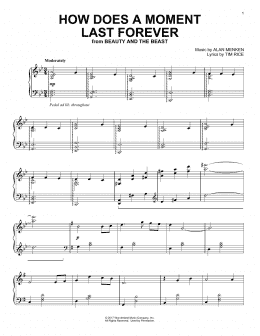 page one of How Does A Moment Last Forever (from Beauty and The Beast) (Piano Solo)