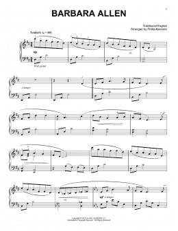 page one of Barbara Allen (arr. Phillip Keveren) (Piano Solo)