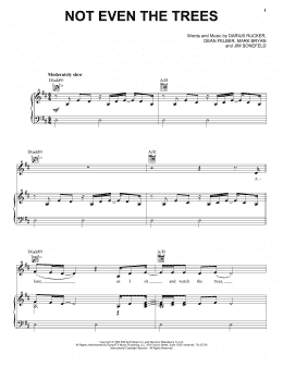 page one of Not Even The Trees (Piano, Vocal & Guitar Chords (Right-Hand Melody))