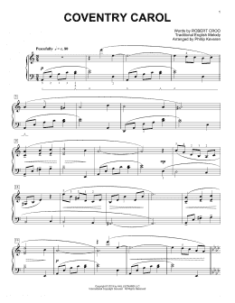 page one of Coventry Carol [Classical version] (arr. Phillip Keveren) (Piano Solo)