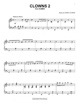 page one of Clowns 2 (from the Motion Picture Dumbo) (Piano Solo)