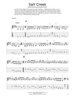 page one of Salt Creek (arr. Fred Sokolow) (Solo Guitar)
