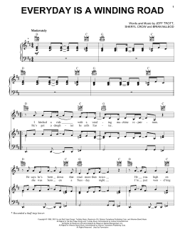 page one of Everyday Is A Winding Road (Piano, Vocal & Guitar Chords (Right-Hand Melody))