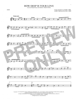 page one of How Deep Is Your Love (Oboe Solo)