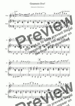 page one of Grasmere Jive! for Flute and Piano