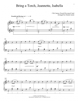 page one of Bring A Torch, Jeannette, Isabella (arr. Glenda Austin) (Piano Solo)