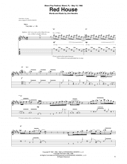 page one of Red House (Guitar Tab)