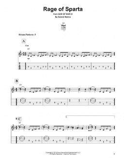 page one of Rage Of Sparta (from God of War III) (Easy Guitar Tab)