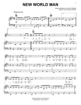 page one of New World Man (Piano, Vocal & Guitar Chords (Right-Hand Melody))