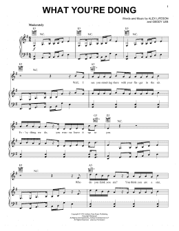 page one of What You're Doing (Piano, Vocal & Guitar Chords (Right-Hand Melody))