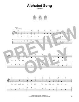 page one of Alphabet Song (Easy Guitar Tab)