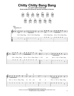 page one of Chitty Chitty Bang Bang (Easy Guitar Tab)