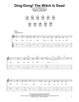 page one of Ding-Dong! The Witch Is Dead (from The Wizard Of Oz) (Easy Guitar Tab)