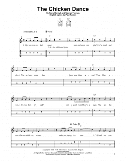 page one of The Chicken Dance (Easy Guitar Tab)