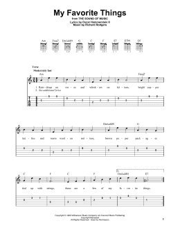 page one of My Favorite Things (from The Sound Of Music) (Easy Guitar Tab)