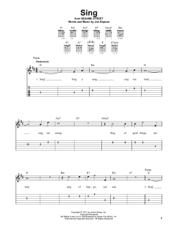 page one of Sing (Easy Guitar Tab)