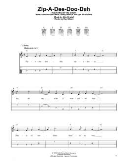 page one of Zip-A-Dee-Doo-Dah (from Song Of The South) (Easy Guitar Tab)