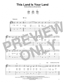page one of This Land Is Your Land (Easy Guitar Tab)