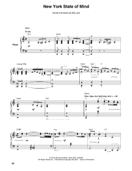 page one of New York State Of Mind (Keyboard Transcription)