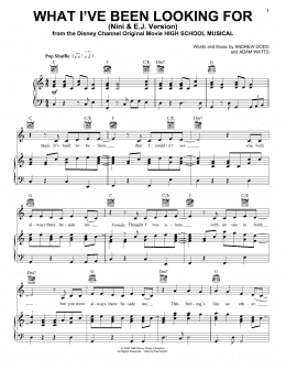 page one of What I've Been Looking For (from High School Musical: The Musical: The Series) (Piano, Vocal & Guitar Chords (Right-Hand Melody))