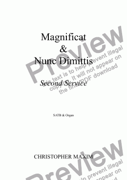 page one of Magnificat & Nunc Dimittis (Second Service)