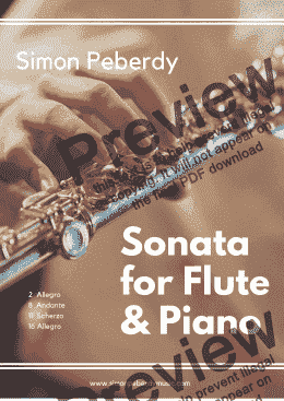 page one of Sonata for Flute and Piano by Simon Peberdy